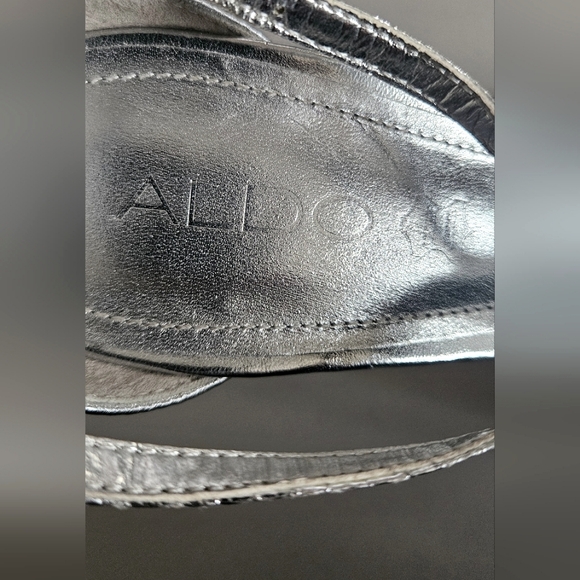 Aldo Metallic Silver Heels - Picture 5 of 9